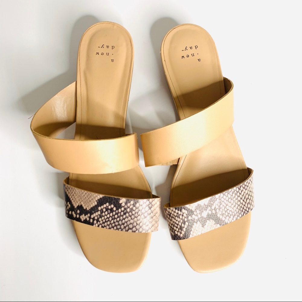 A New Day Sandal Snake Skin Nude Double Strap 11